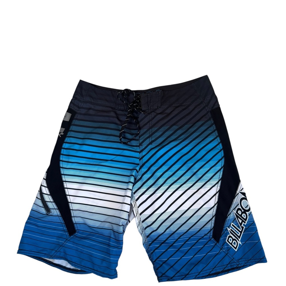 Billabong Men's Striped Blue and Black Board Shorts